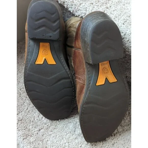 Ariat Heritage Roughstock Square Toe Leather Boots Brown Mens Size 10.5-lp - Picture 8 of 14